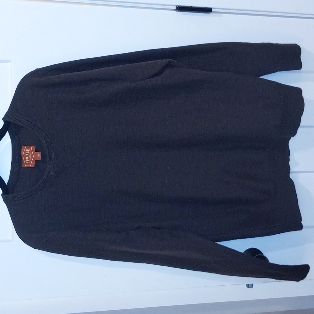 Dark Brown Burgundy Tones Red Ale Pullover Sweater Men's Large Crew Neck LG